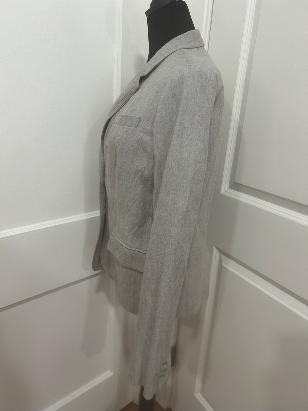 J.Crew Schoolboy Gray Herringbone Blazer Womens 12 Preppy Career Jacket academia - Picture 8 of 15